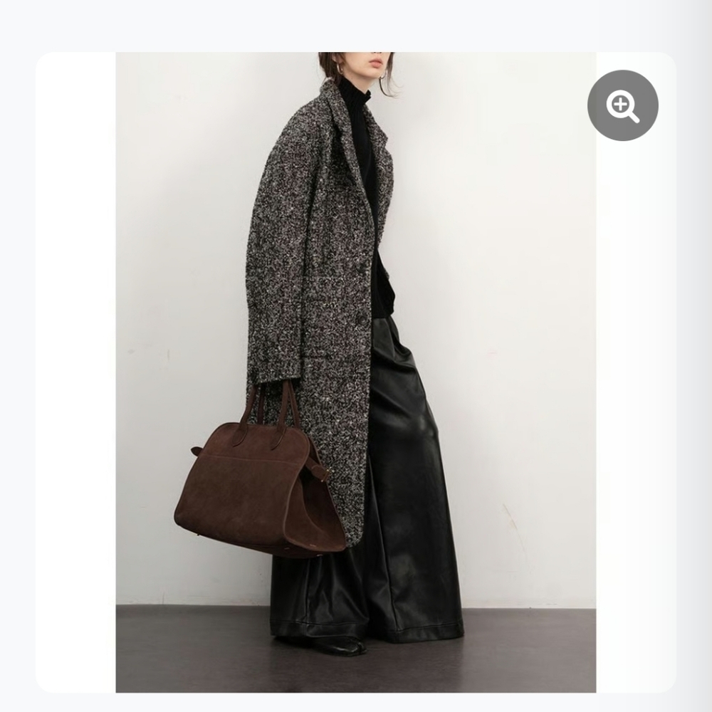 Commense Oversized Tweeded Stylish Tweed Coat